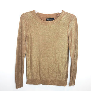 Rock & Republic Metallic Gold Sweater - S